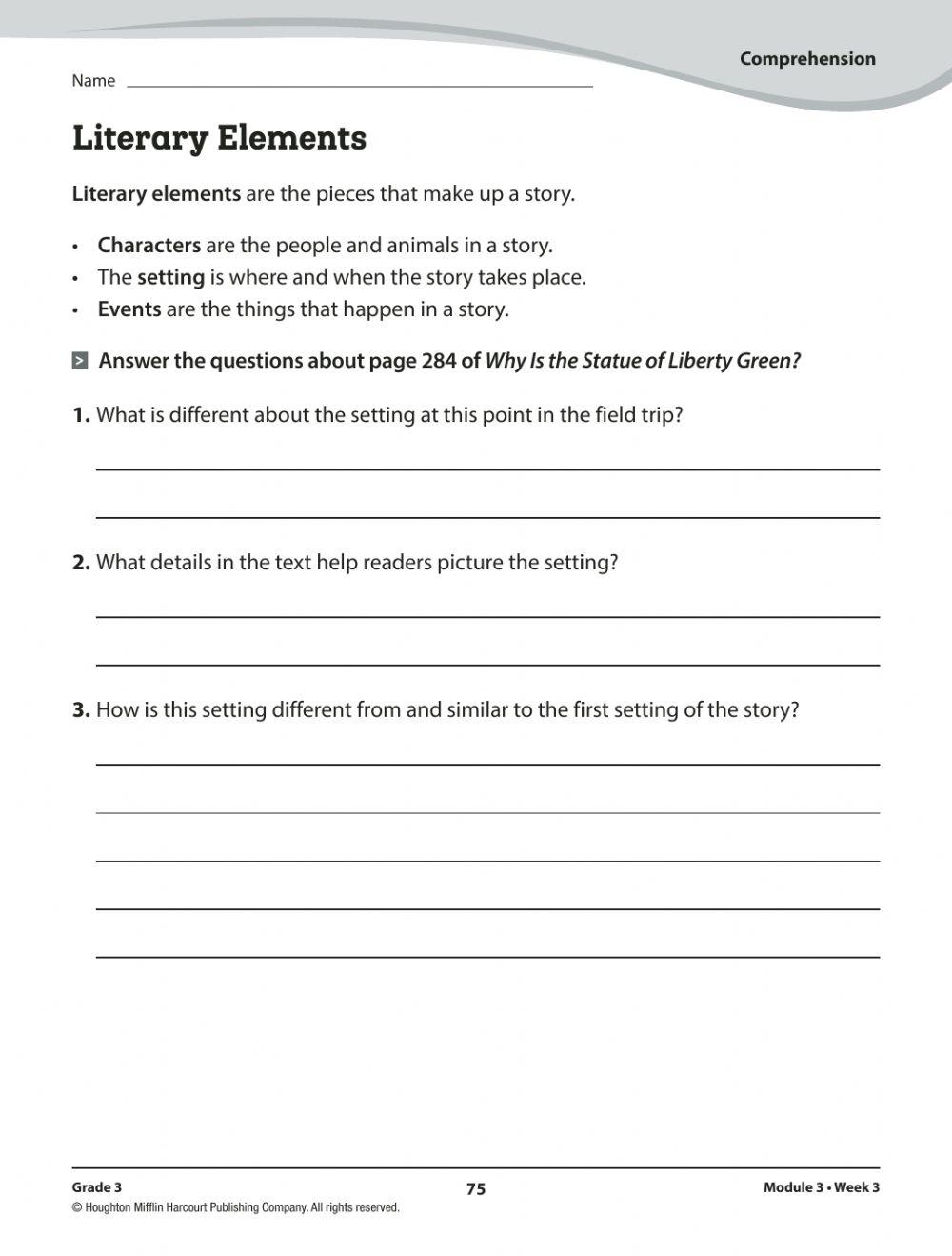 Literary Elements online exercise for Live Worksheets