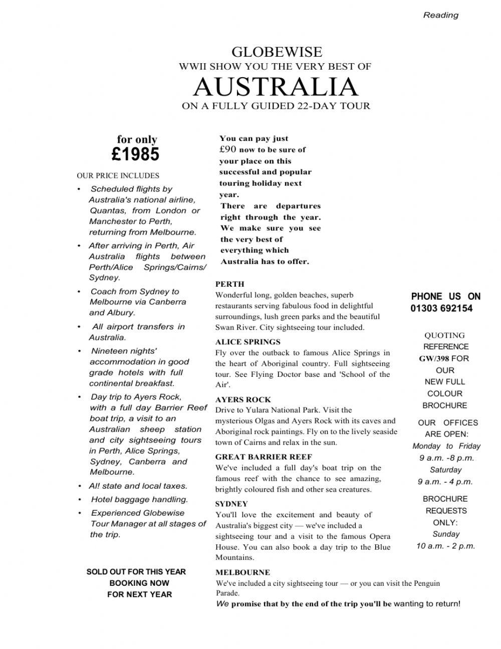 Reading part 3 book 2 test 1