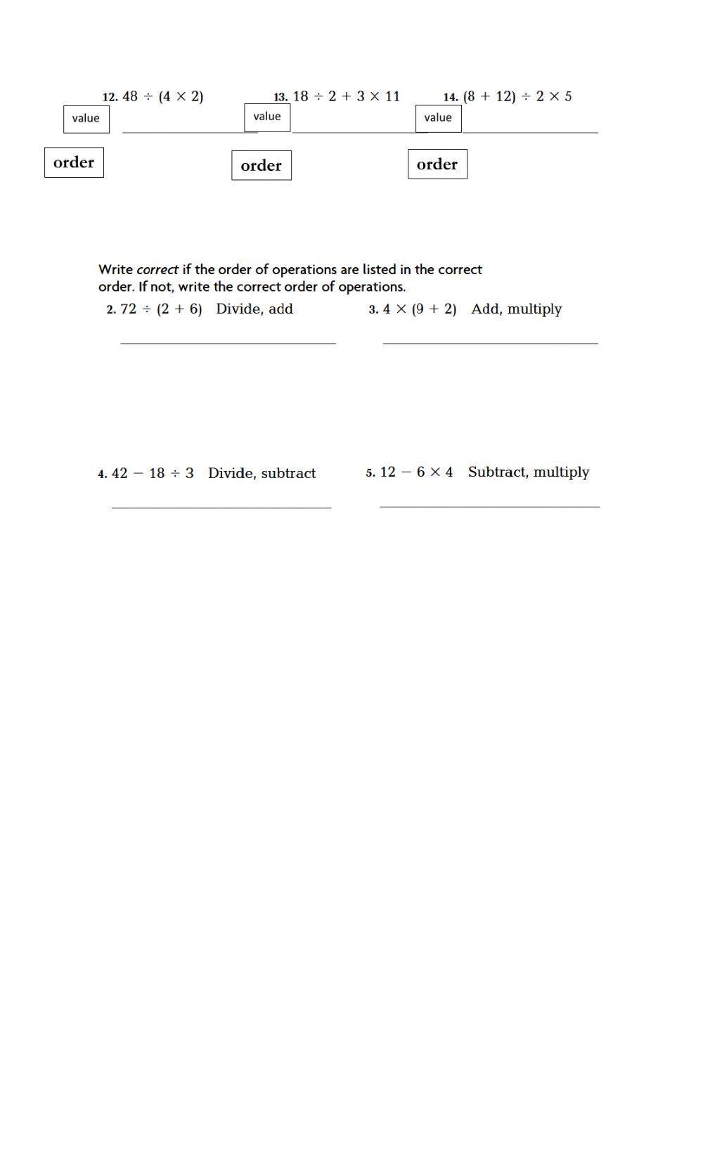 Order of Operations Order of Operations
