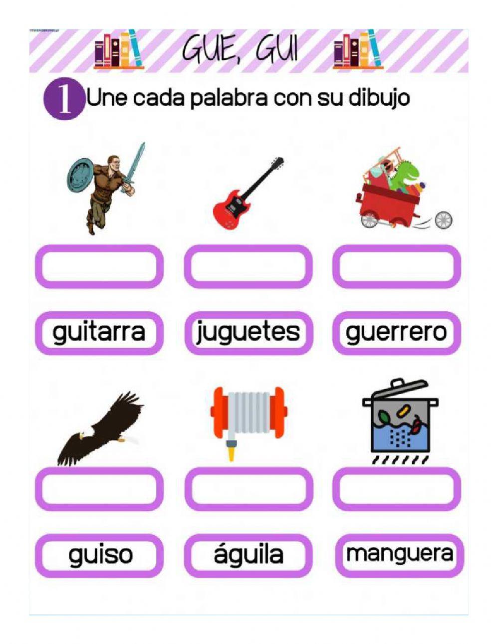 Uso de gue - gui interactive worksheet | Live Worksheets