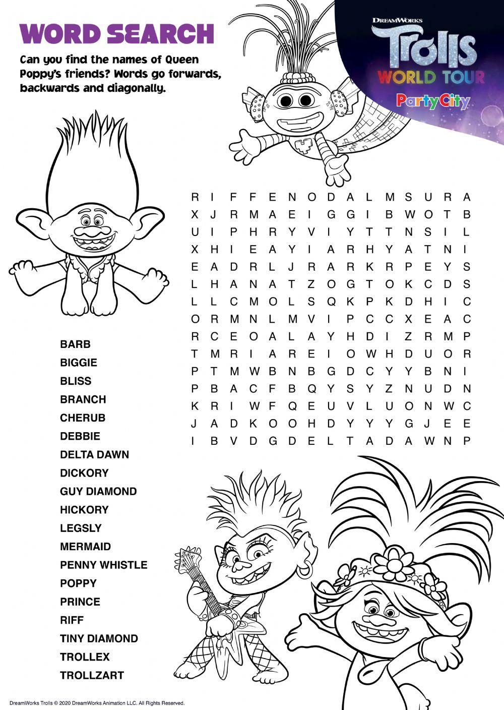 591022 Trolls 2 Wordsearch Eva C. Fillat
