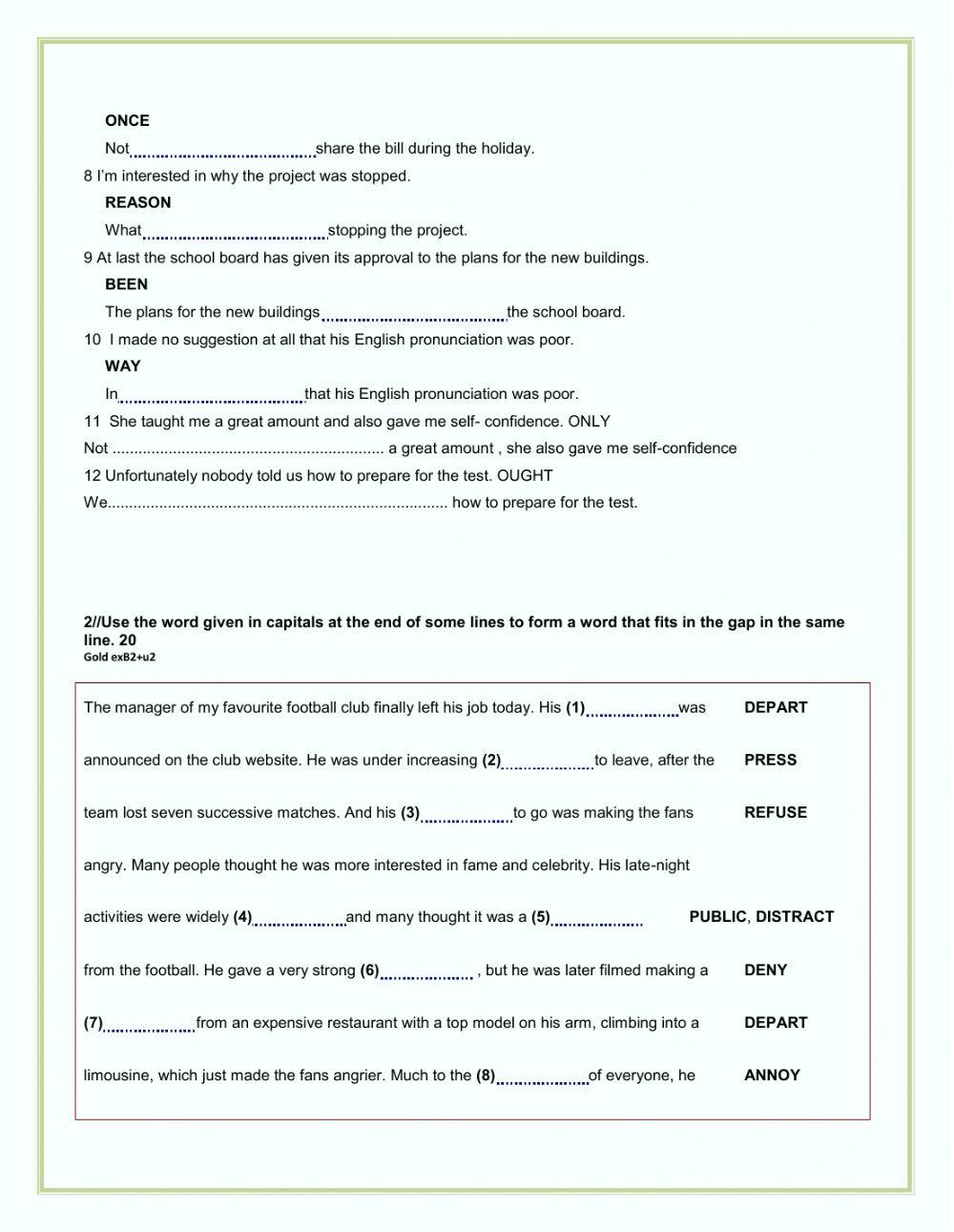 Grammar and listening