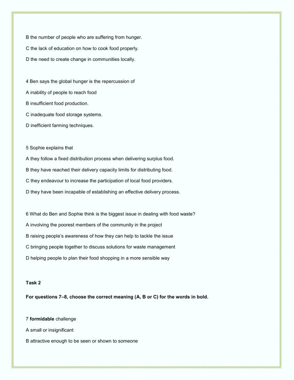 Grammar and listening