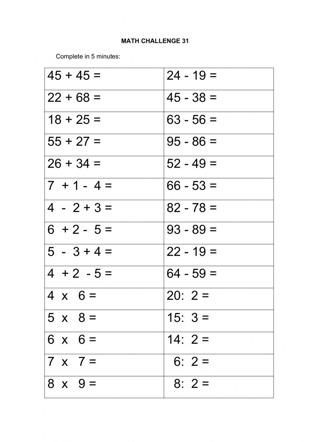 Math Challenge 31