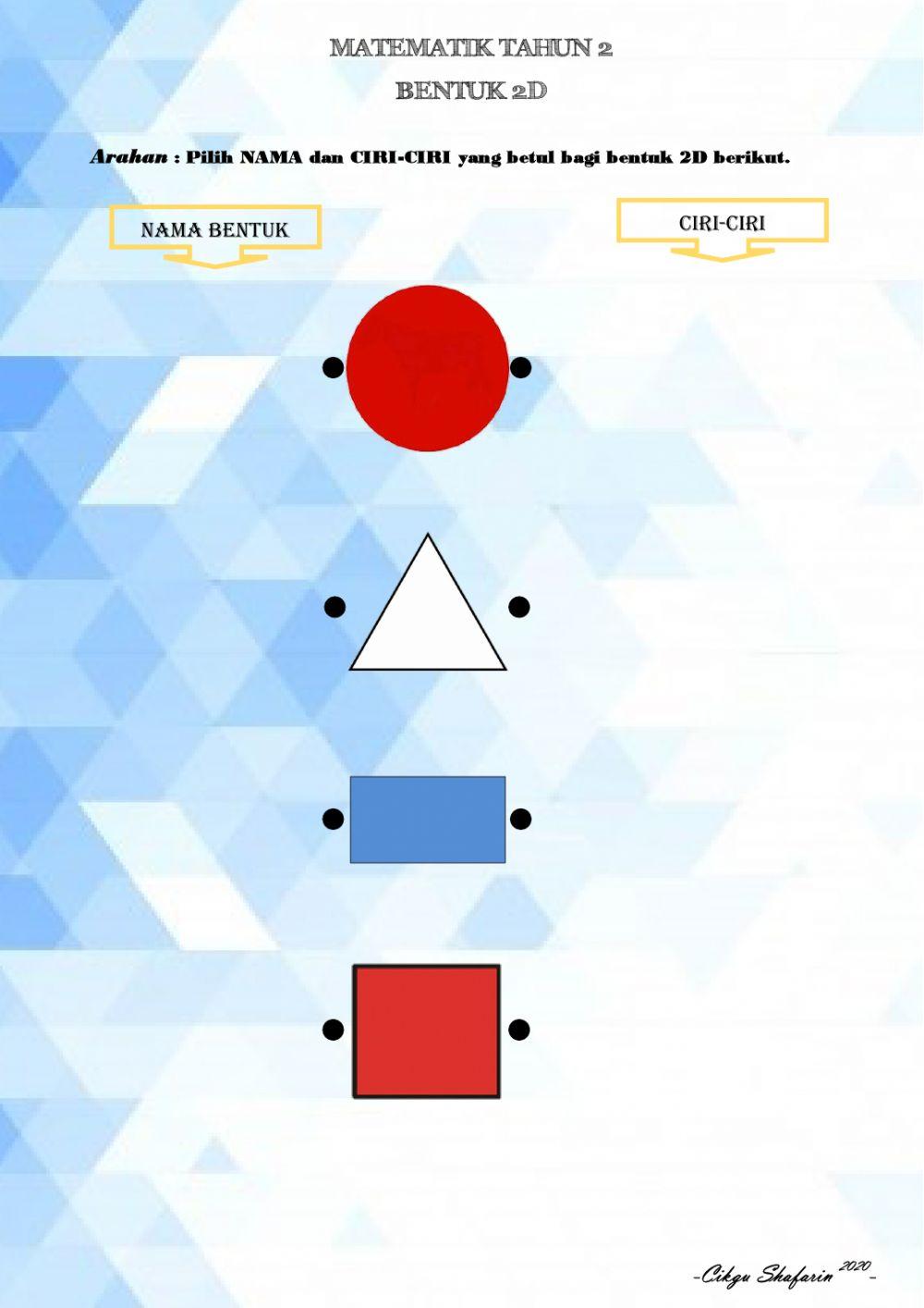 Matematik Tahun 2 Bentangan dan Bentuk 2D