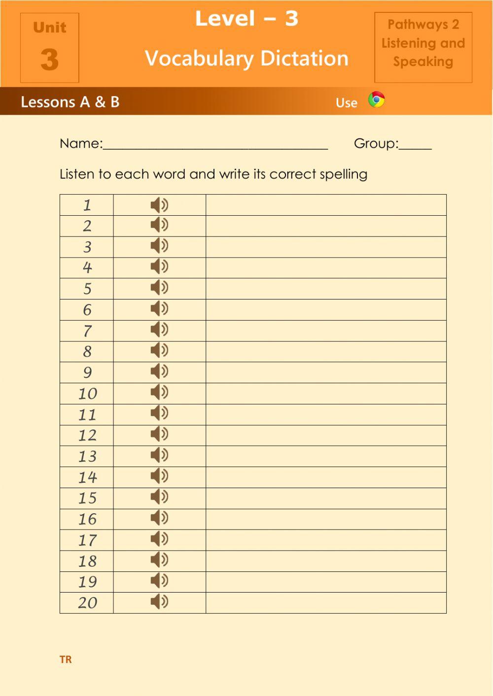 Spelling Test - L3-LS-U3