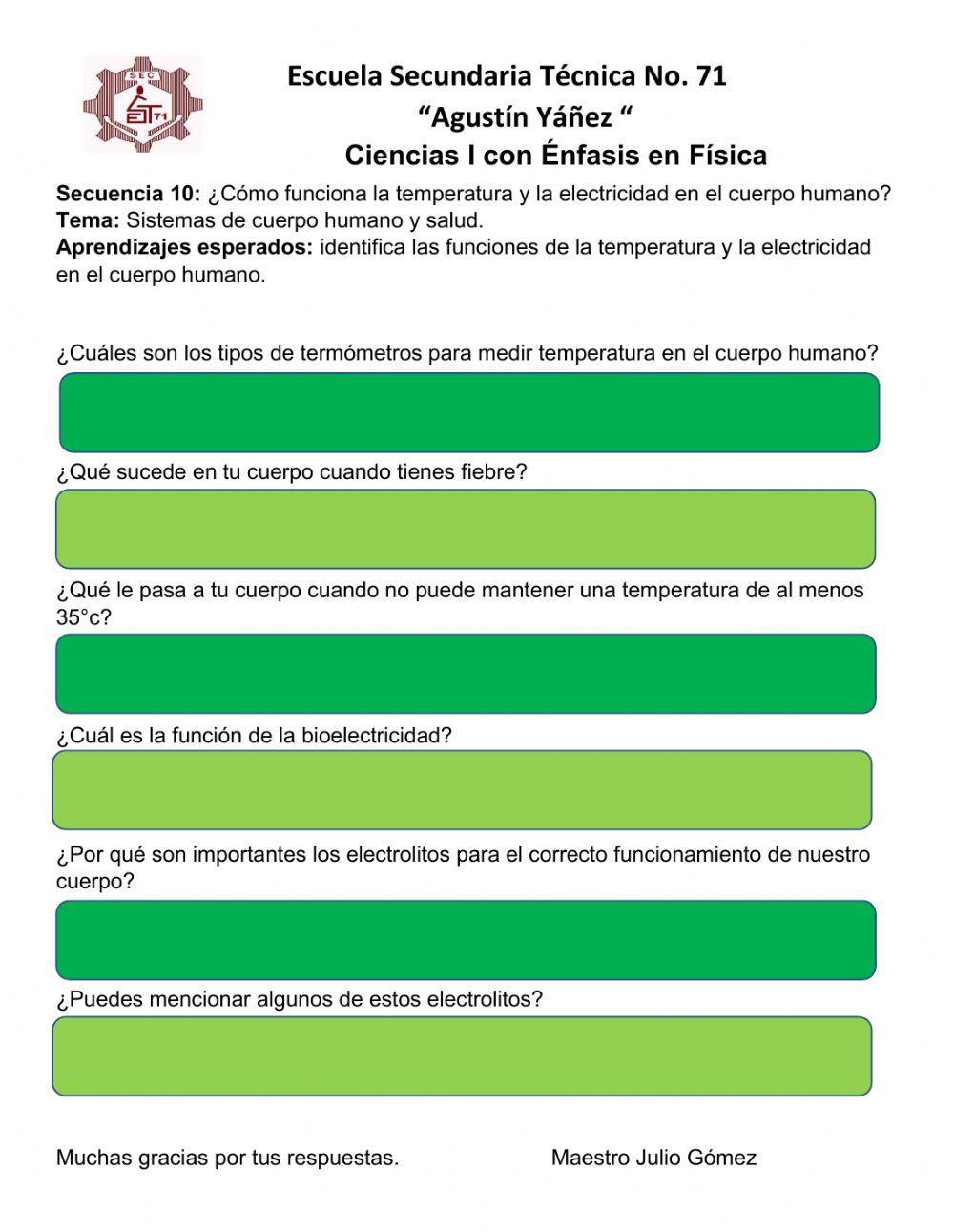 ¿Cómo funciona la temperatura y la electricidad en el cuerpo humano?