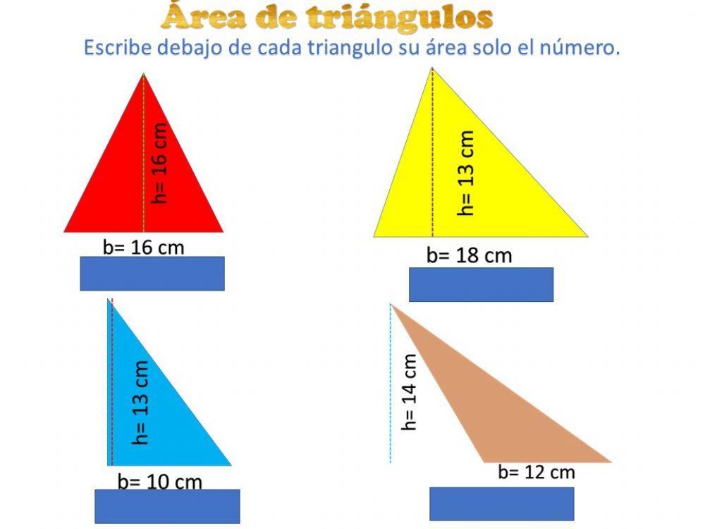 Área de Triángulos worksheet | Live Worksheets