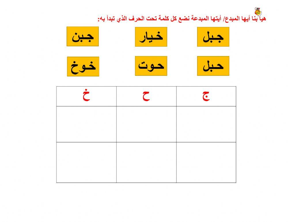 أوراق متنوعة ج-ح-خ