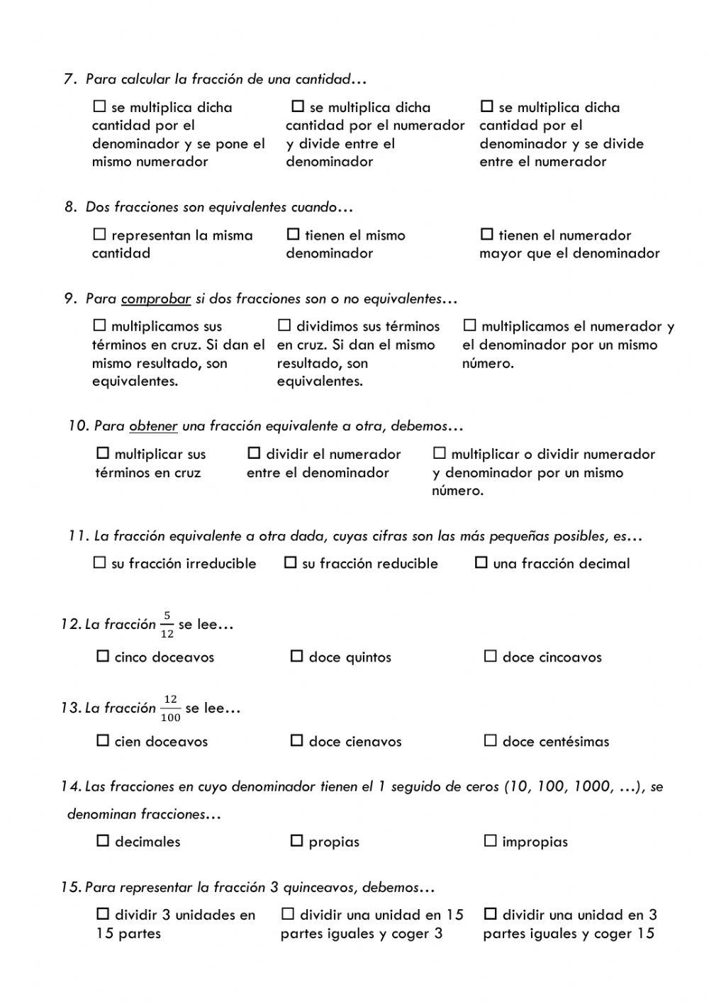 Fracciones (Conceptos)