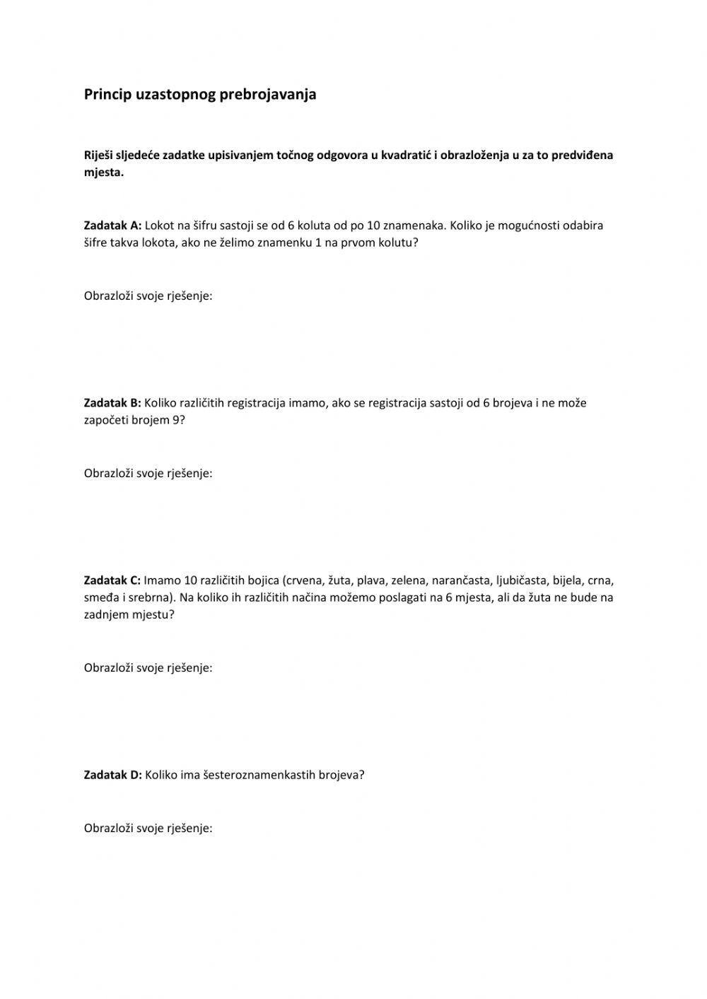 Princip uzastopnog prebrojavanja