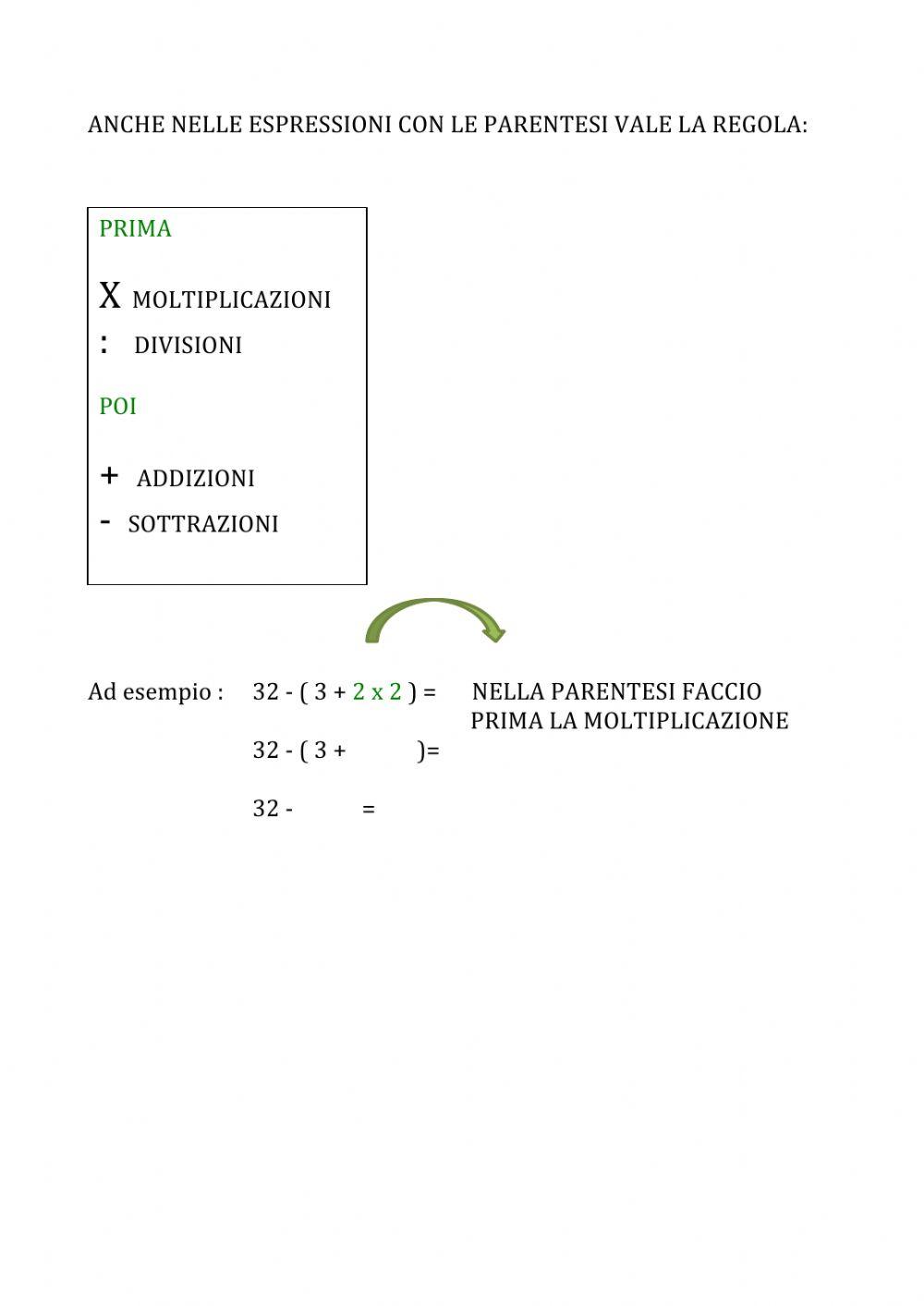 Espressioni con parentesi tonde