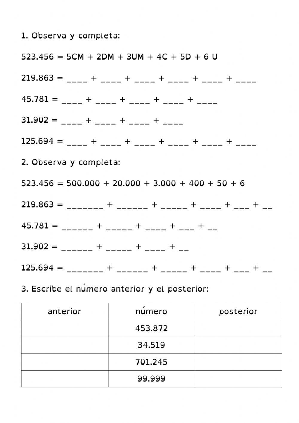 Números de 6 cifras