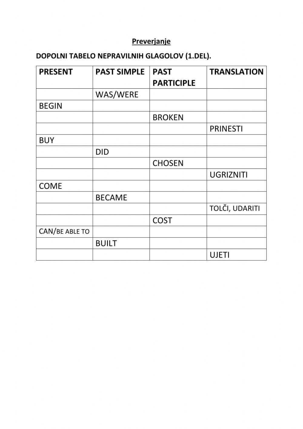 Irregular verbs (part1)