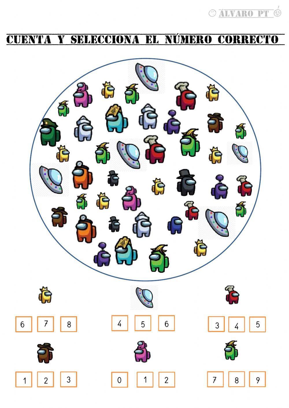 Cuenta y selecciona el número correcto