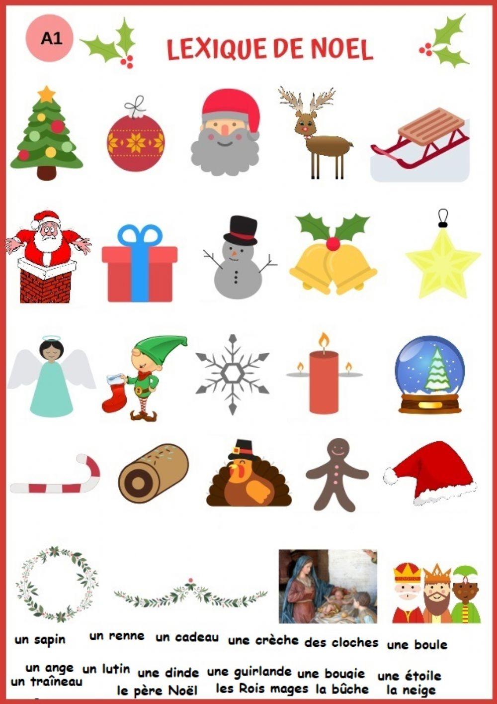 Vocabulaire de Noël interactive worksheet