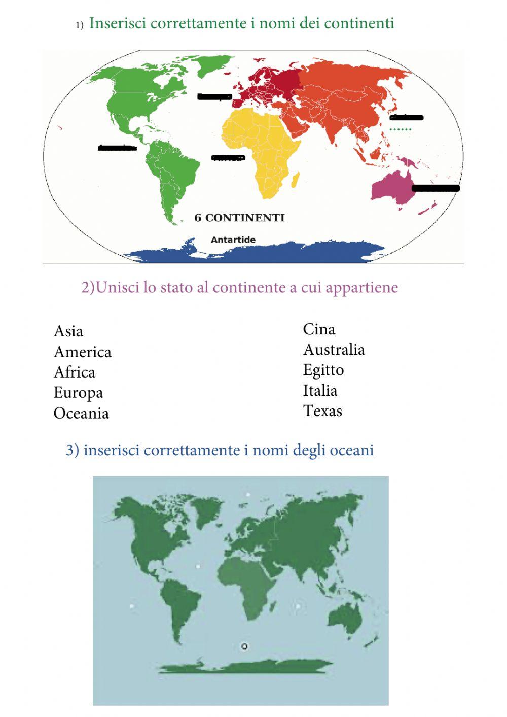 I CONTINENTI DEL MONDO