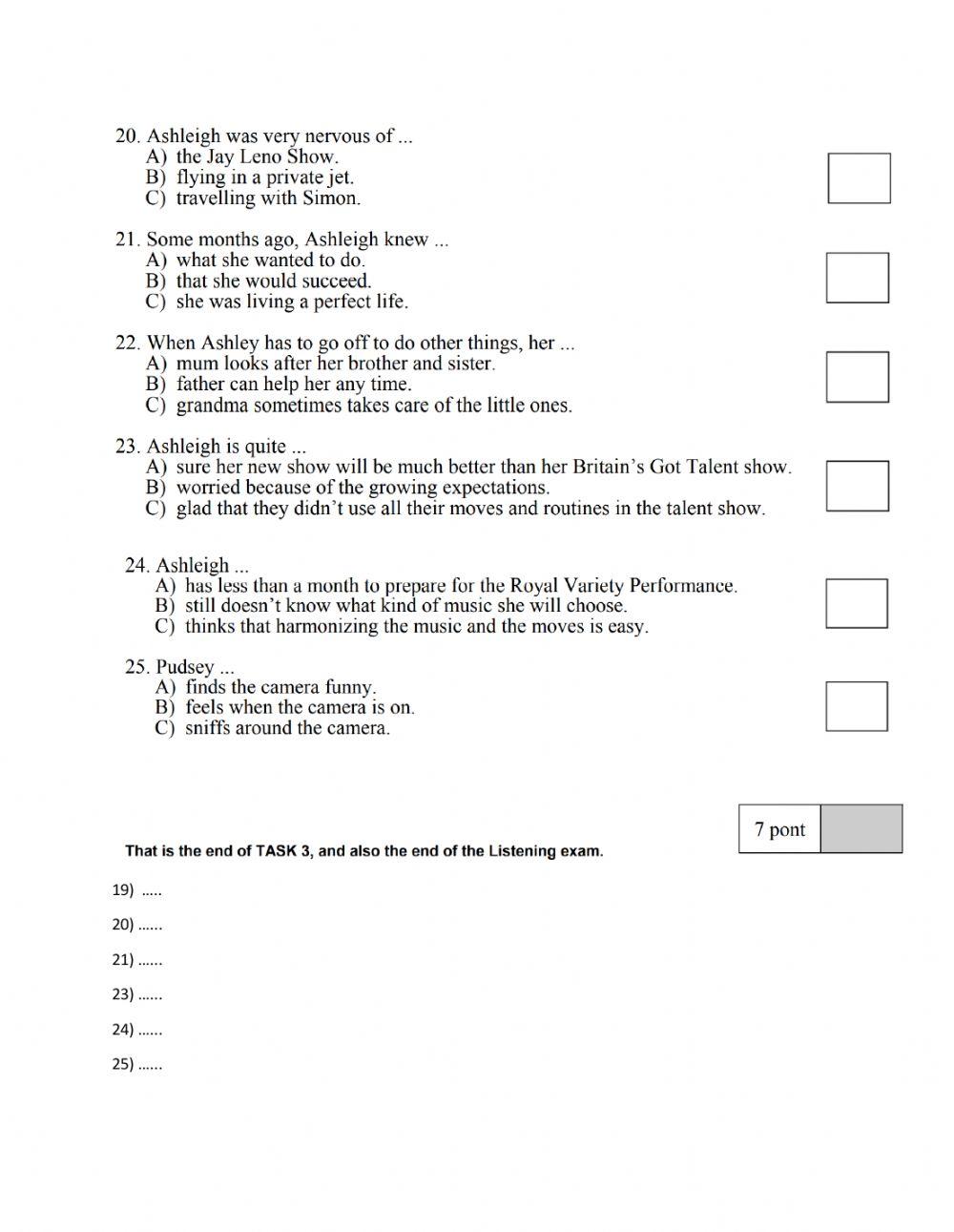 Matura Leader B2 Module 1 Test