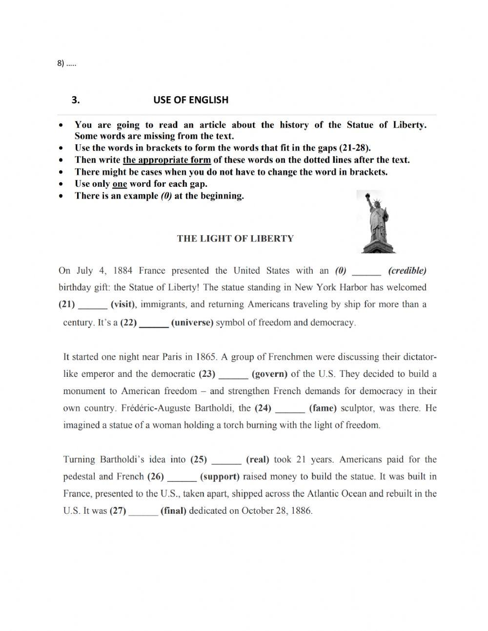 Matura Leader B2 Module 1 Test