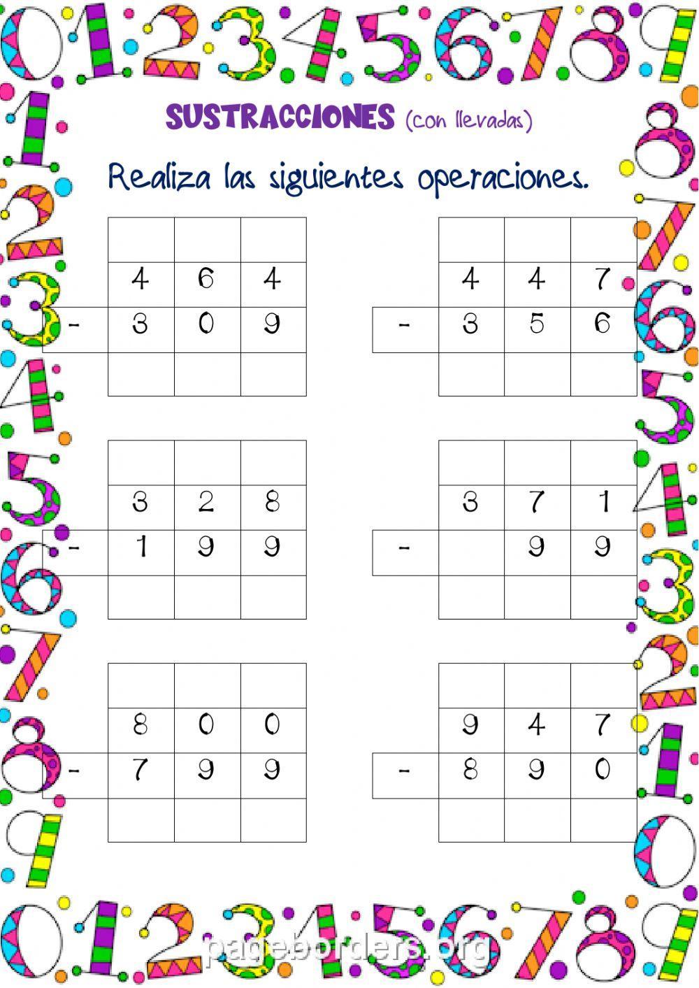 Sustracciones con llevadas