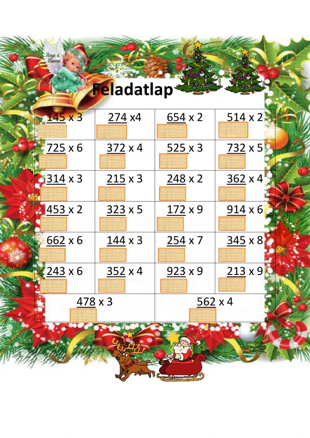 Háromjegyű term. sz. szorzása egyjegyűvel