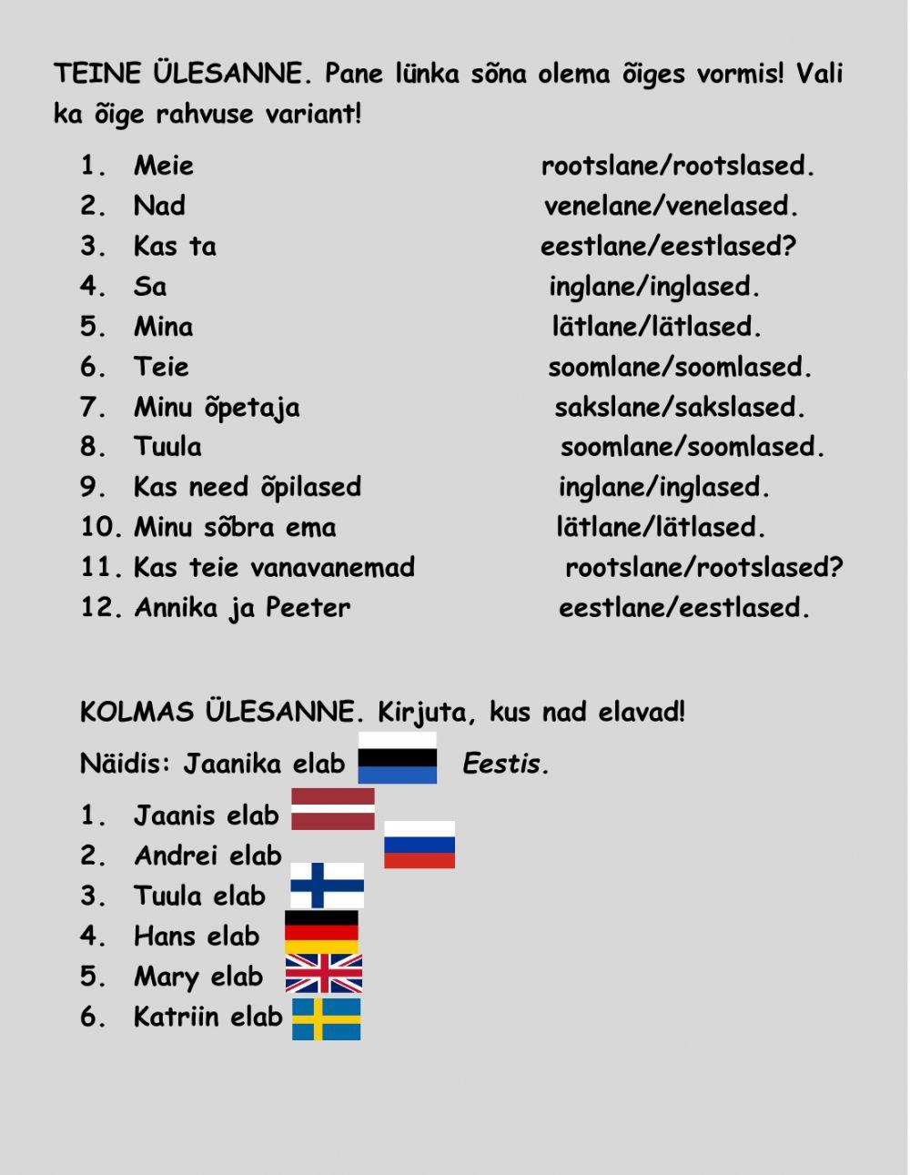 Mis rahvusest sina oled?