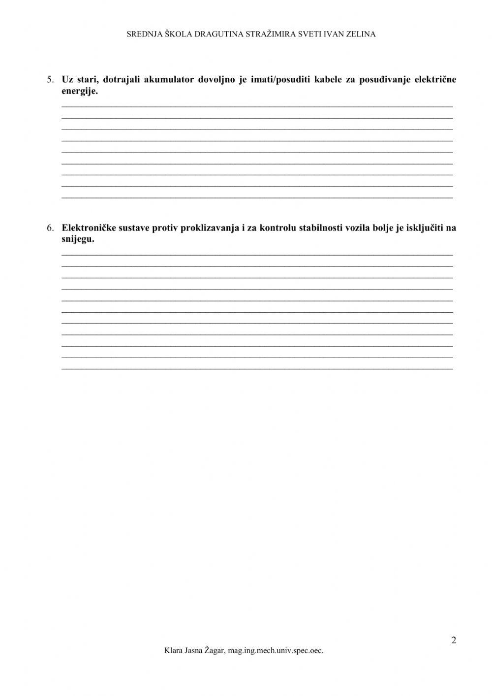 Vježba -Dvije zimske gume nisu dovoljne-