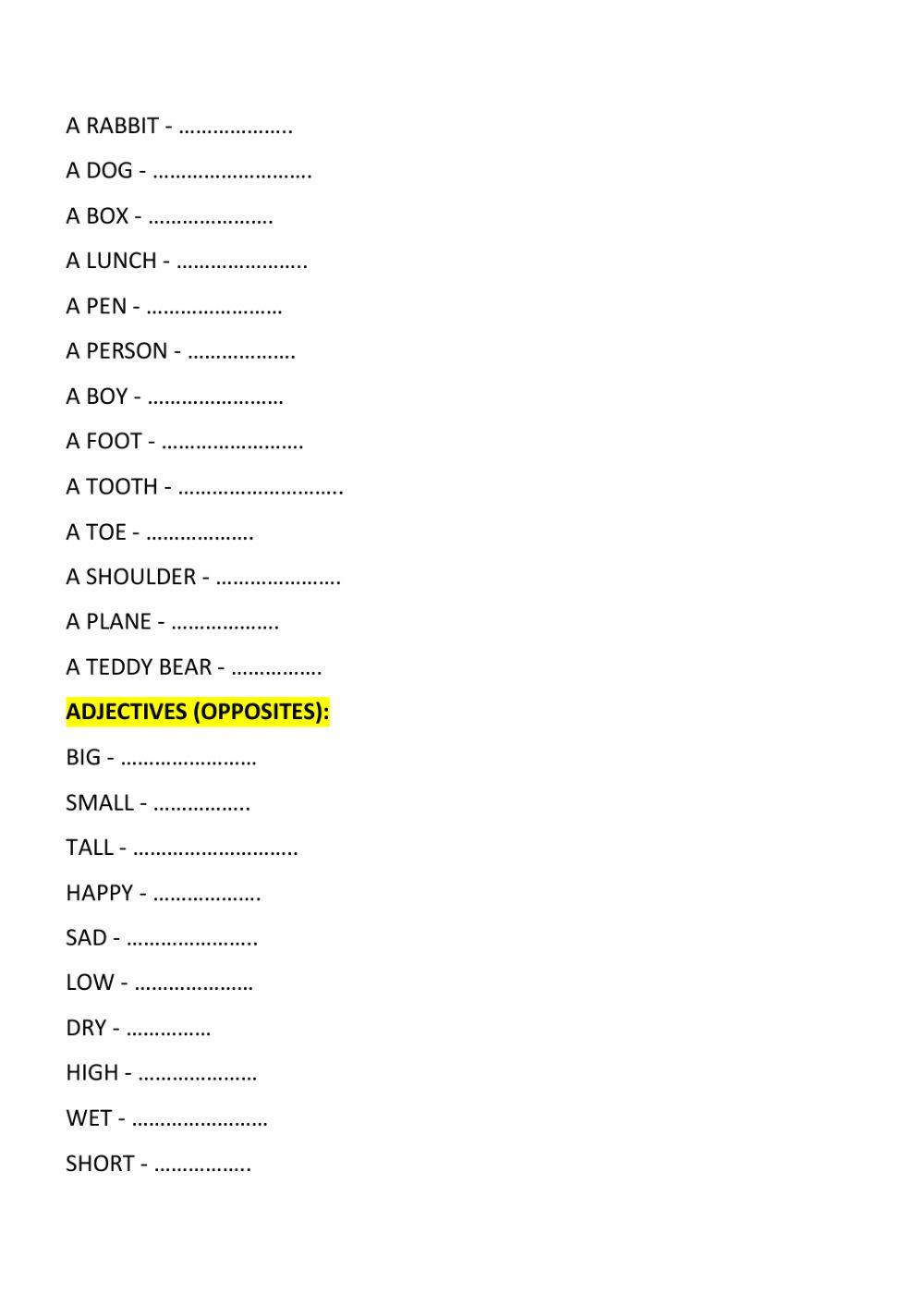 Junior 1 revision u3-4