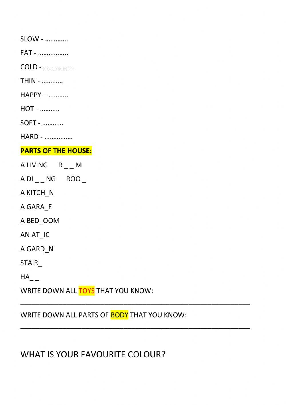 Junior 1 revision u3-4
