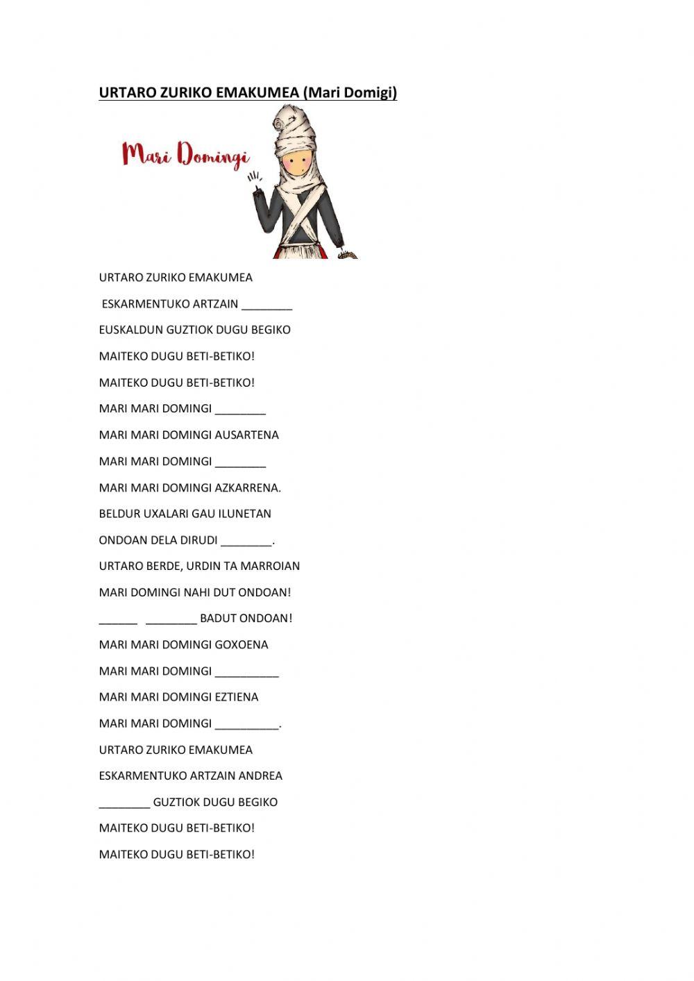 Urtaro zuriko emakumea (Mari Domingi)