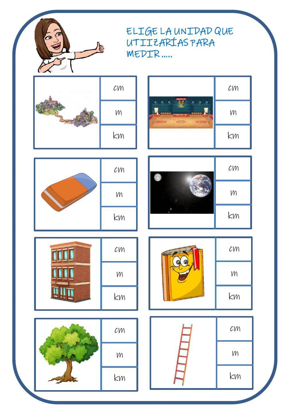 Medidas de longitud:cm, m, km