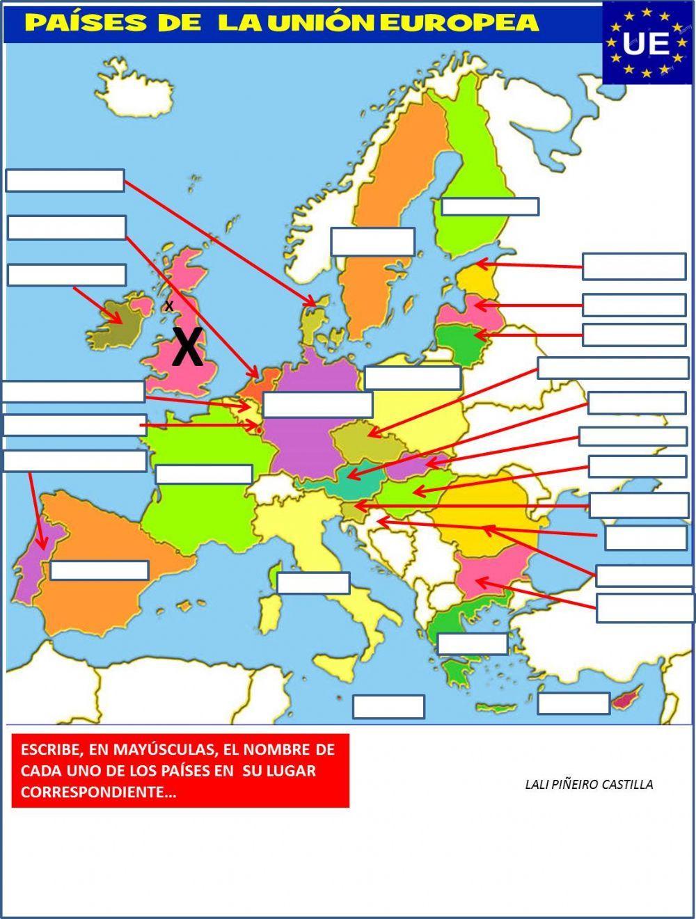 CC SOCIALES- MAPA PAÍSES QUE  FORMAN LA U.E.-2