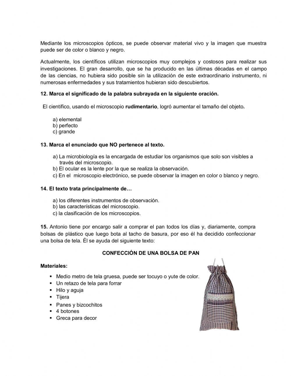 Comprensión de Lectura