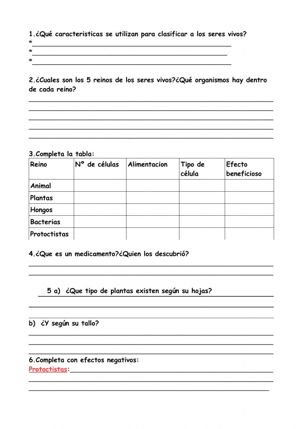 Los cinco reinos de seres vivos