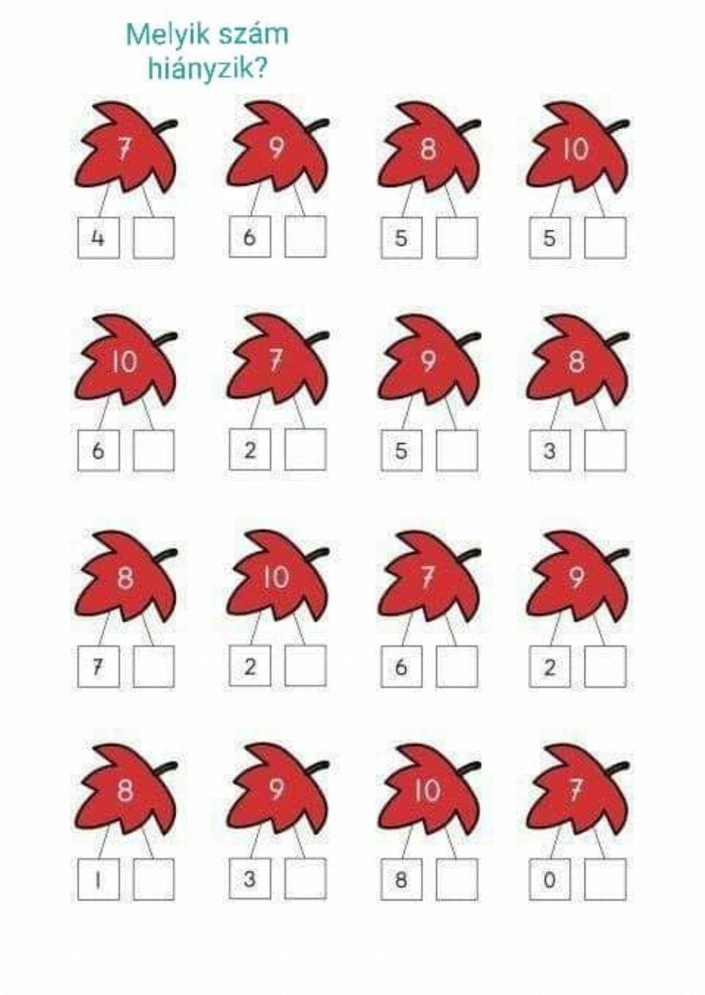 Számok felbontása 0-10