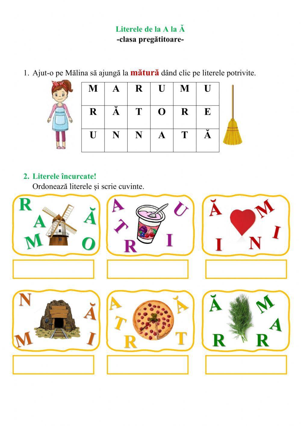 Literele de la A la Ă