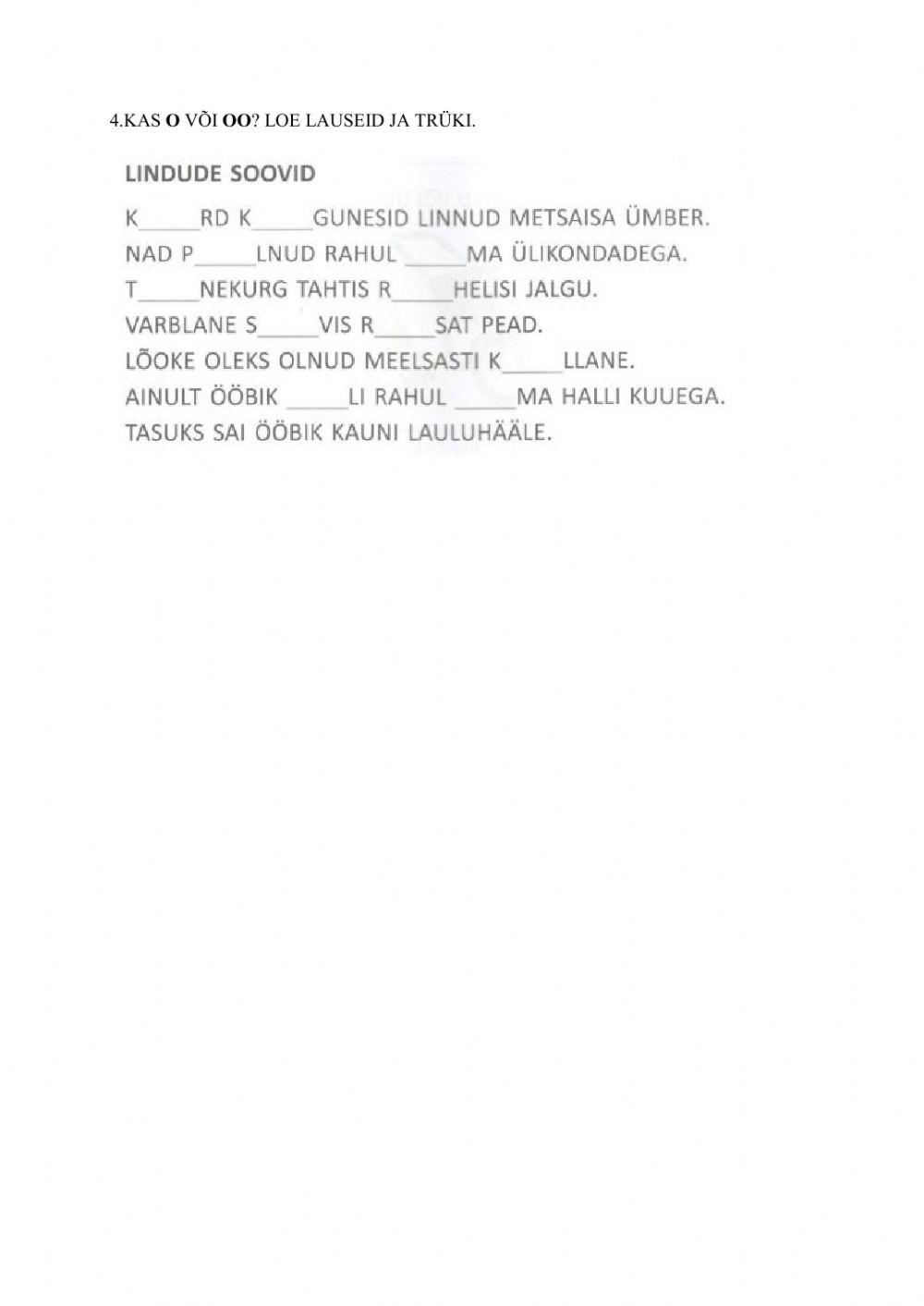 Täishäälikud (o, oo)