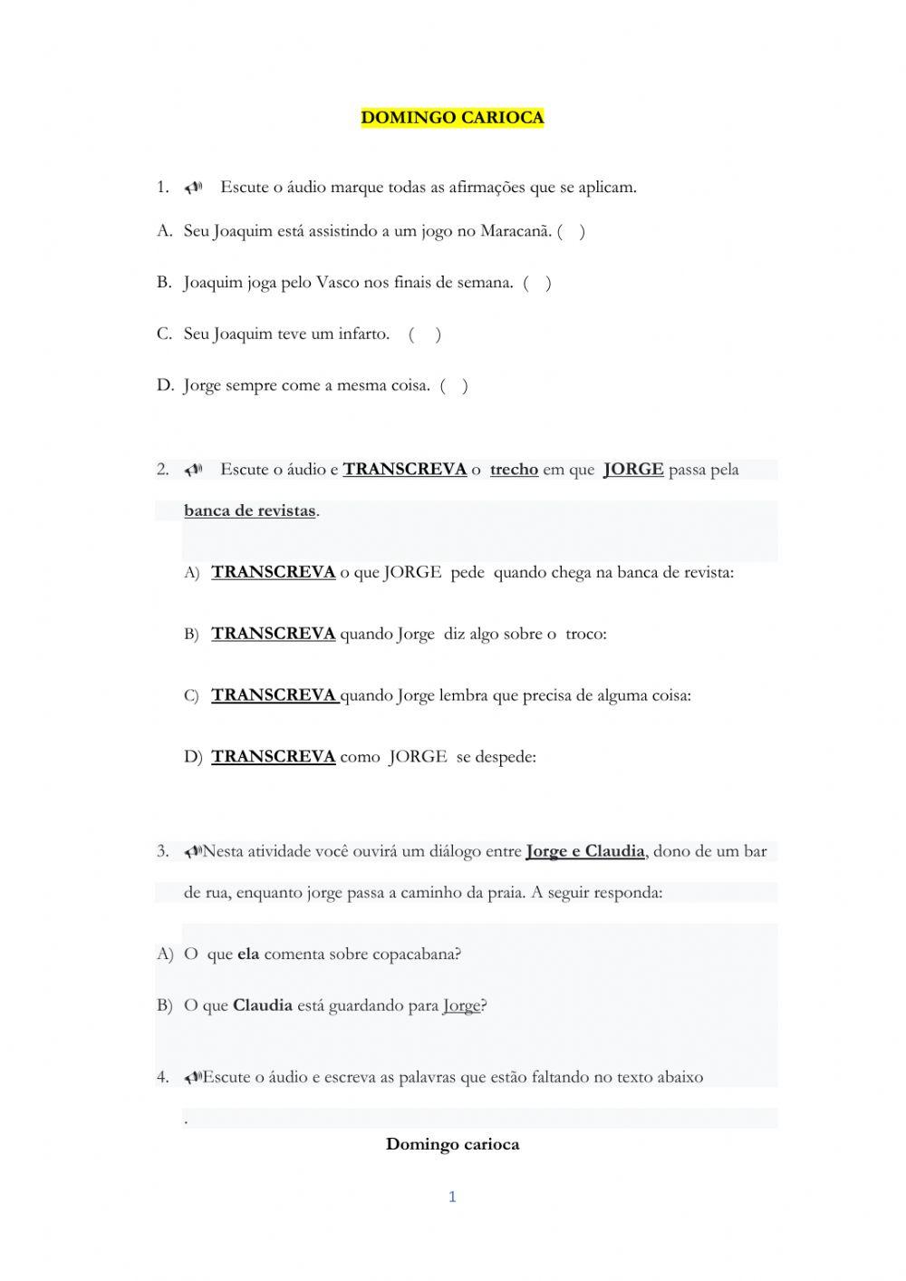 Cumprimentos - Verbos em presente - Marcadores da oralidade