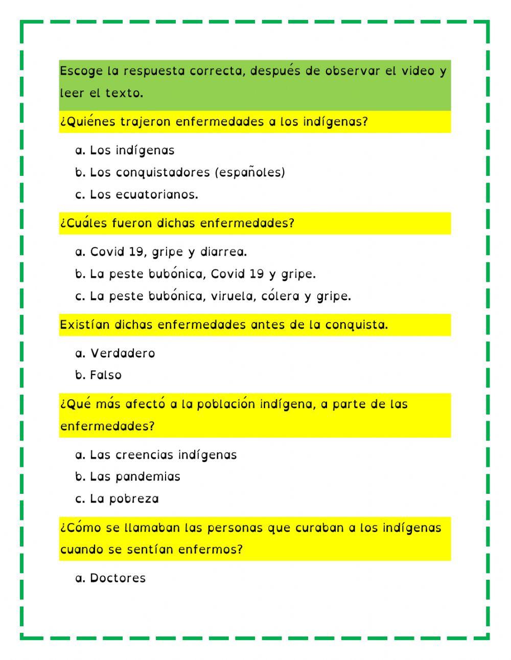 Enfermedades y la conquista