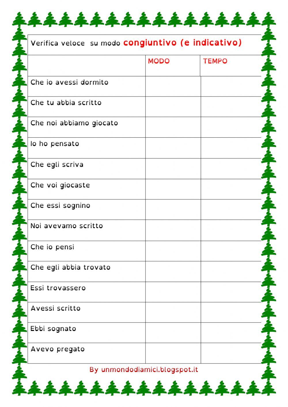 Verifica congiuntivo