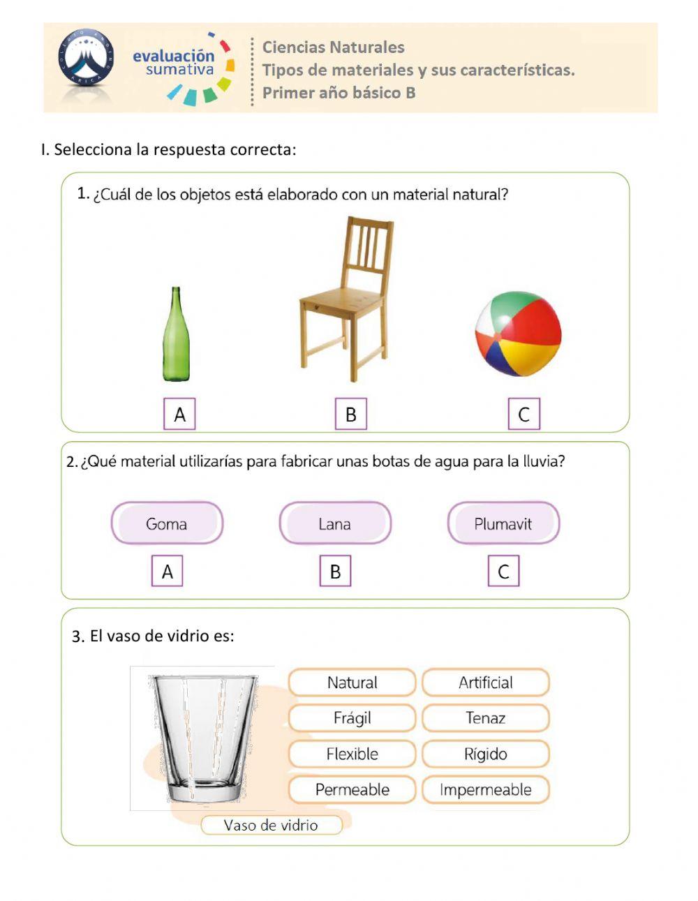 Evaluación sumativa Ciencias Naturales