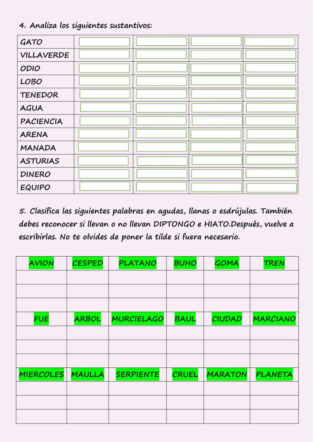 Repaso trimestral lengua