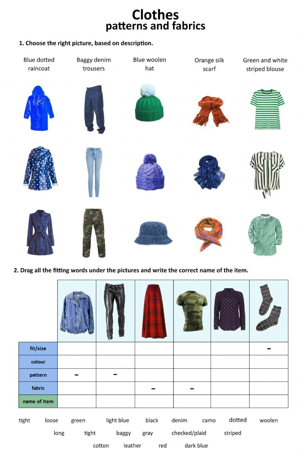 Clothes - patterns and fabrics