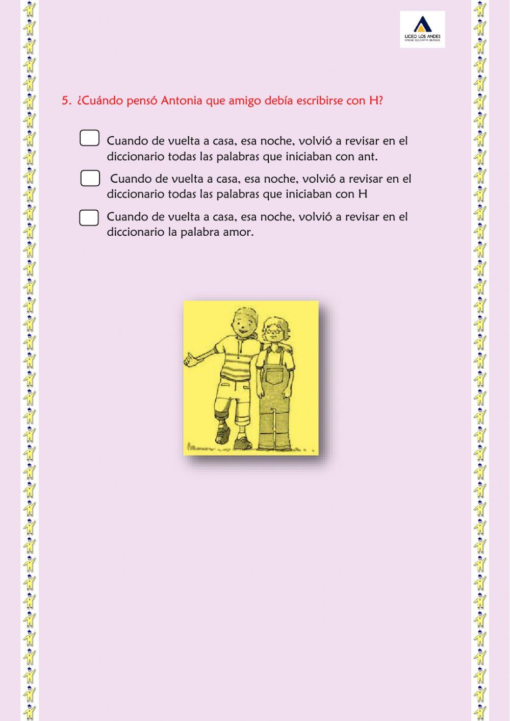 Control de Lectura -4 Amigo se escribe con H