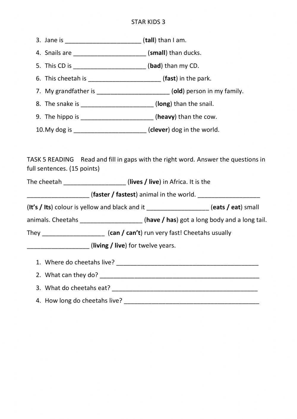 Star Kids 3 Module 5