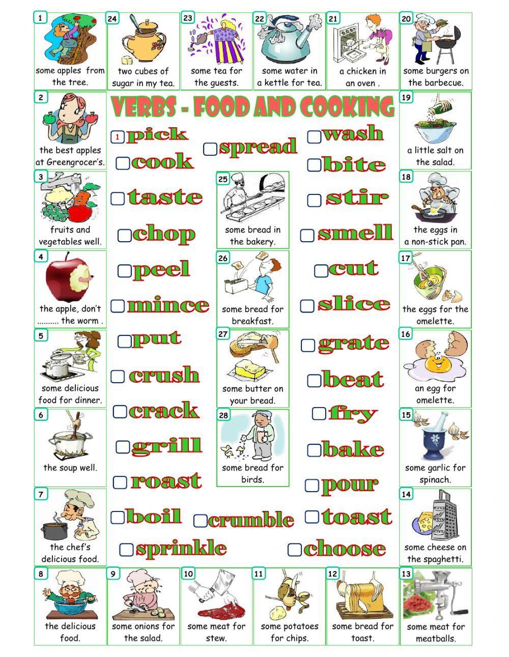Verbs and Cooking