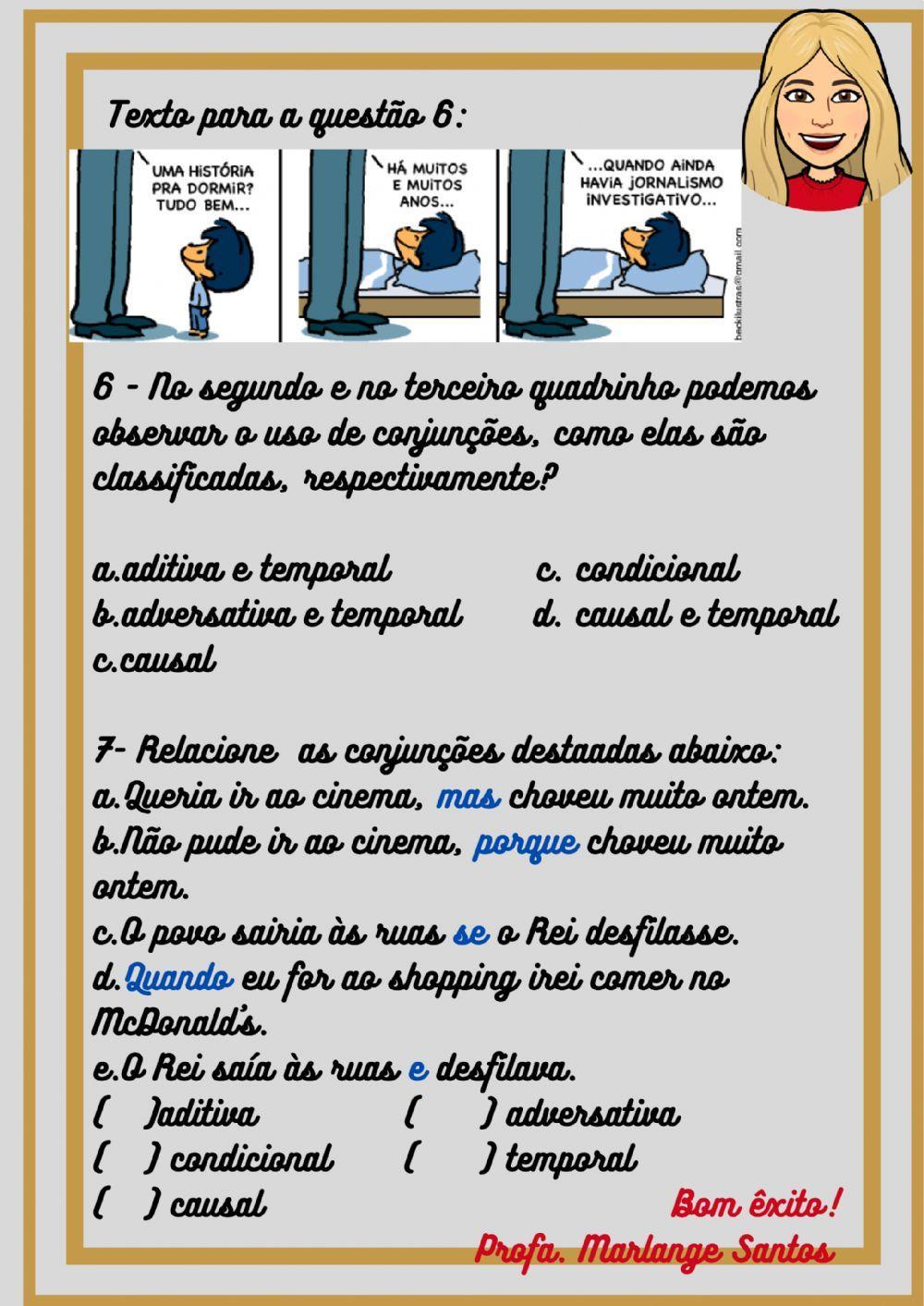 Atividade de Conjunções