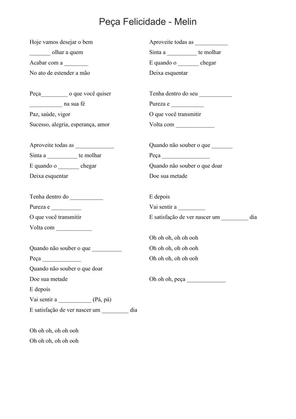 Melin - Peça Felicidade