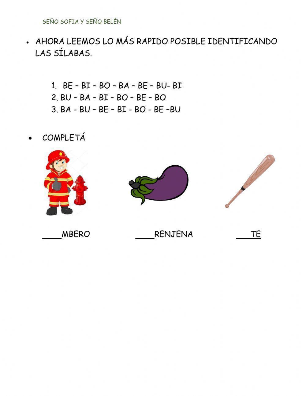 Silaba ba,be,bi,bo,bu