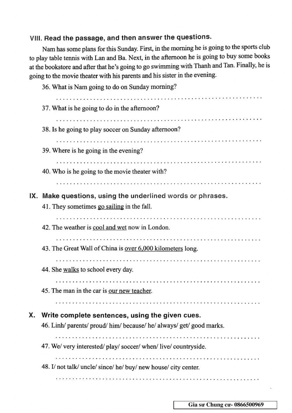 Chinh Phục bộ đề thi Tiếng Anh vào lớp 6 - Đề 35